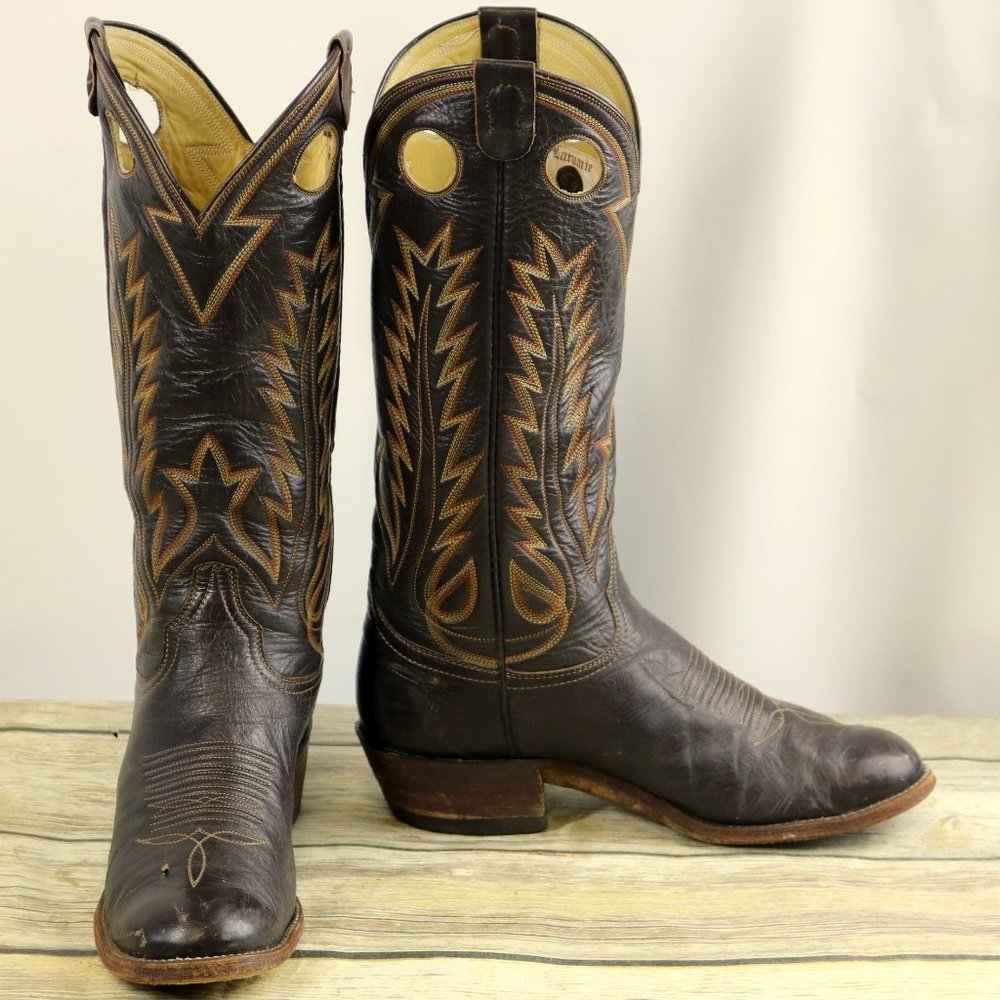 Laramie Cowboy Boots Vintage 7.5 D Dark Brown